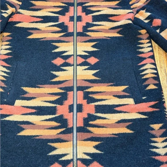 Pendleton South Western Wool Blend Full Zip Funnel Neck Winter Jacket Coat M - Picture 4 of 15